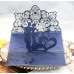 3D Wedding Invitation Card Laser Cut Paper Ivory Tint Color 